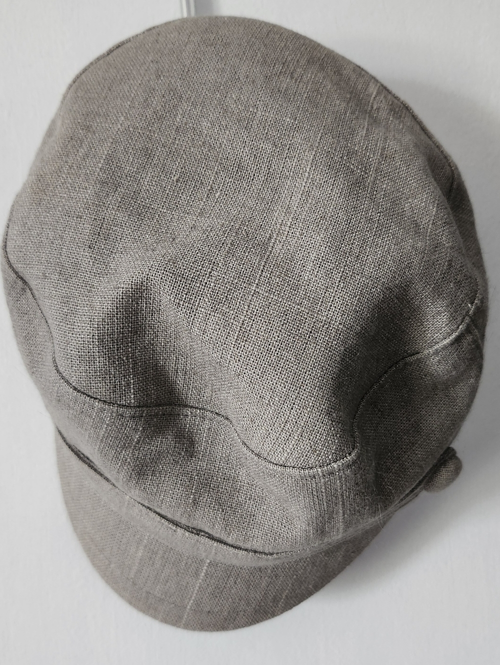 deLux military style women’s hat tweed cotton taupe fun stylish size small NWOT